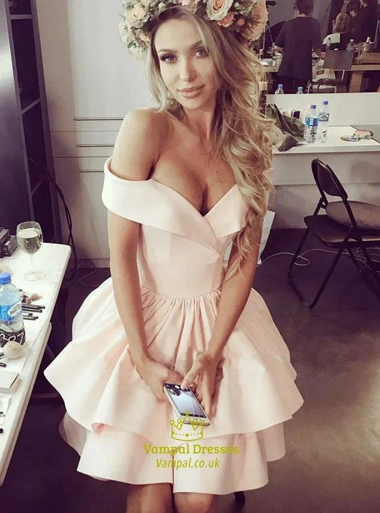 Tiered Homecoming Dress With Ruffles SYH78 by vivymakudress