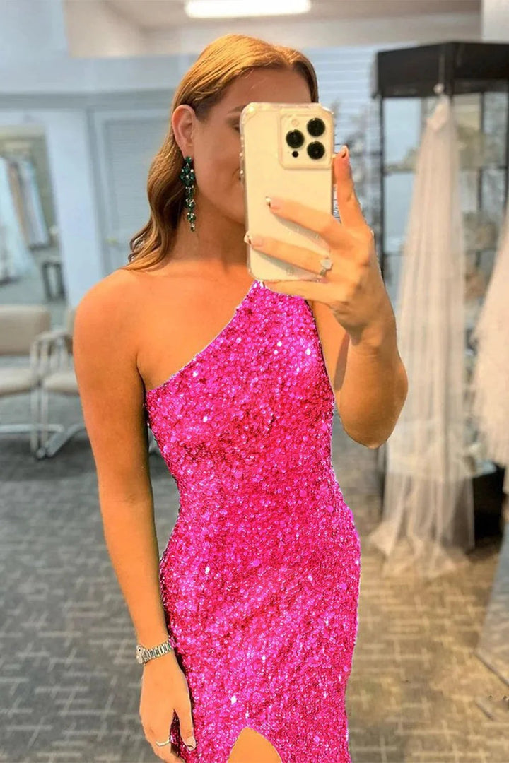 Aurelia |Glitter Black Sequins Long Prom Dress with Slit by KissProm