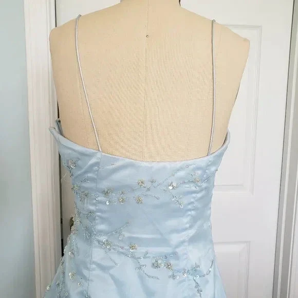 Elegant Ice Blue Sequins Beaded Ball Gown,Tulle Layered A Line Prom Dress Y7931 by simplepromdress