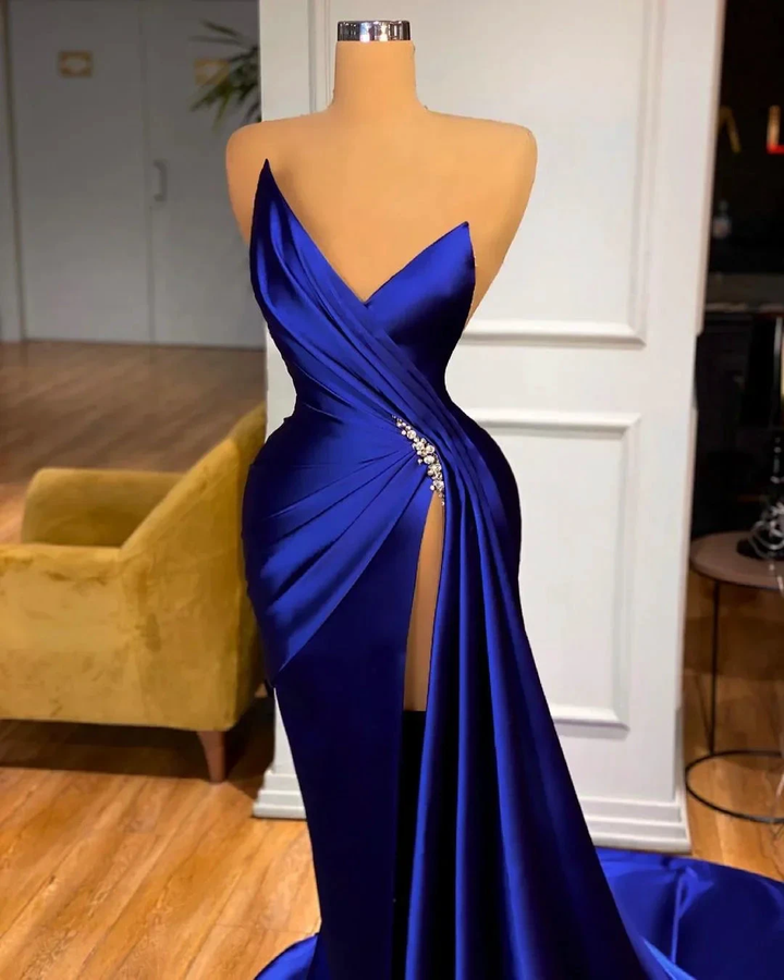 Elegant Modest Royal Blue Evening Dresses Y4193 by simplepromdress