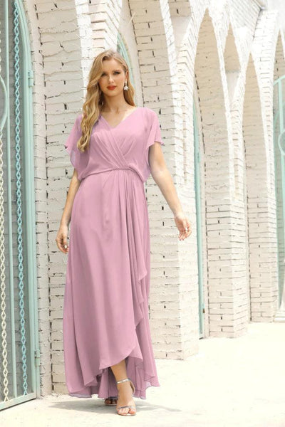 Numbersea Mother of The Bride Dresses Plus Size V-Neck Floor Length Formal Prom Dress for Wedding Guest 28020 by numbersea