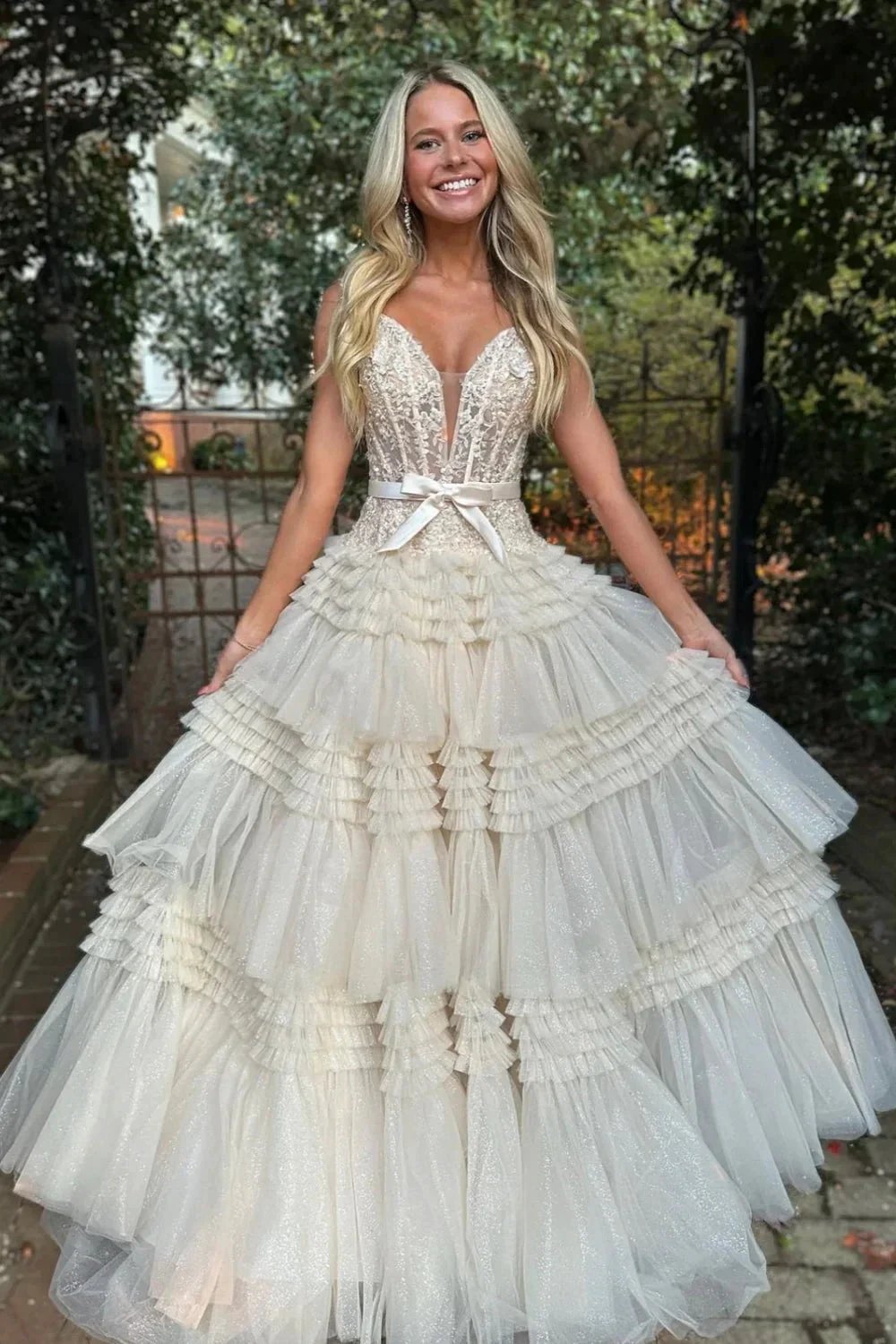 Princess A Line Off the Shoulder Light Pink Long Prom Dress with Ruffles by KissProm