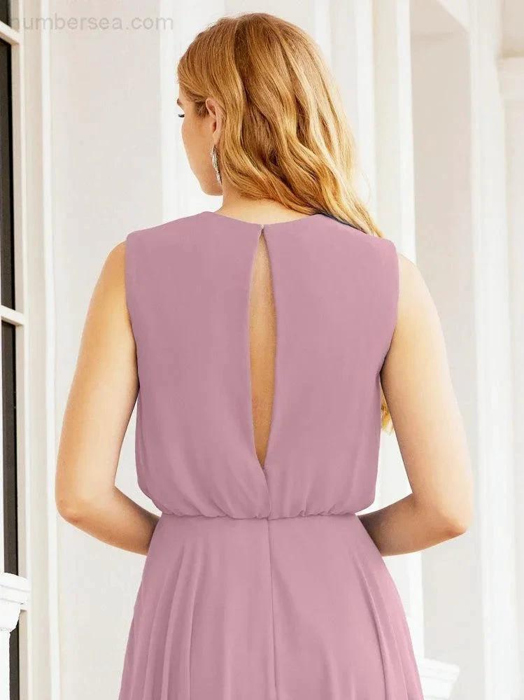 Numbersea Sleeveless Long Bridesmaid Dress A line Formal Evening Prom Gown 28025 by numbersea