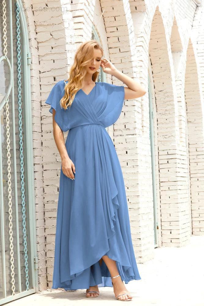 Numbersea Mother of The Bride Dresses Plus Size V-Neck Floor Length Formal Prom Dress for Wedding Guest 28020 by numbersea