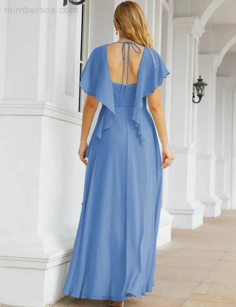 Numbersea Bridesmaid Dresses Backless Formal Prom Gowns for Evening Party Mother of The Bride Dress 28040 by numbersea