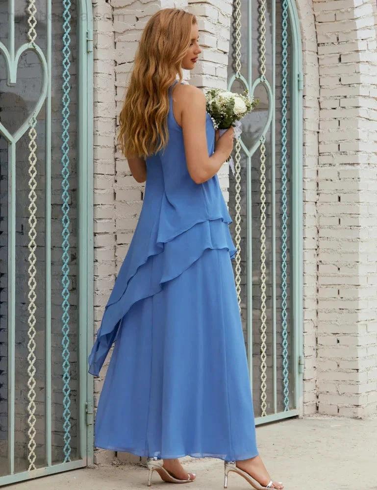 Chiffon Long Plus Size Mother of Bride Dresses Formal Bridesmaid Prom Gown SY28019 by numbersea