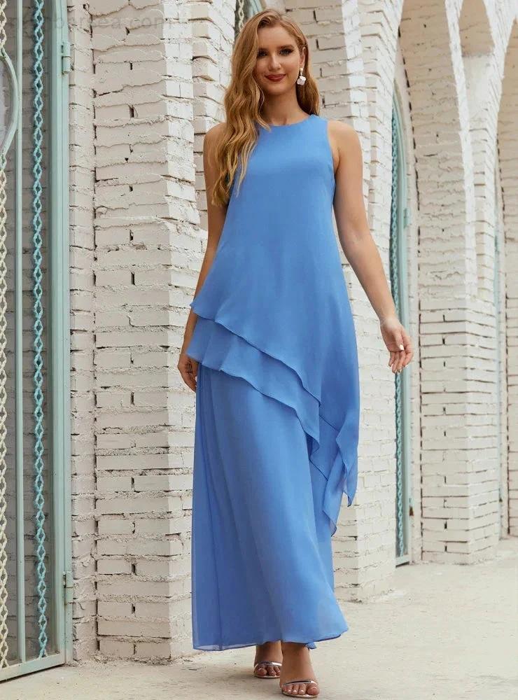Chiffon Long Plus Size Mother of Bride Dresses Formal Bridesmaid Prom Gown SY28019 by numbersea