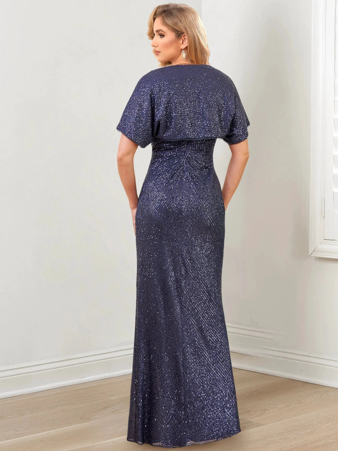 Sheath/Column V-Neck Floor-Length Mother of the Bride Dresses by Dreamylily