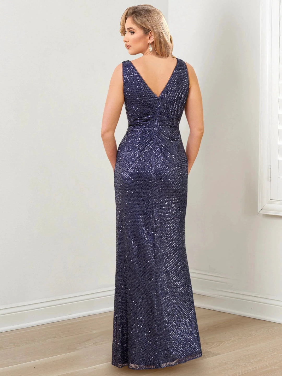 Sheath/Column V-Neck Floor-Length Mother of the Bride Dresses by Dreamylily
