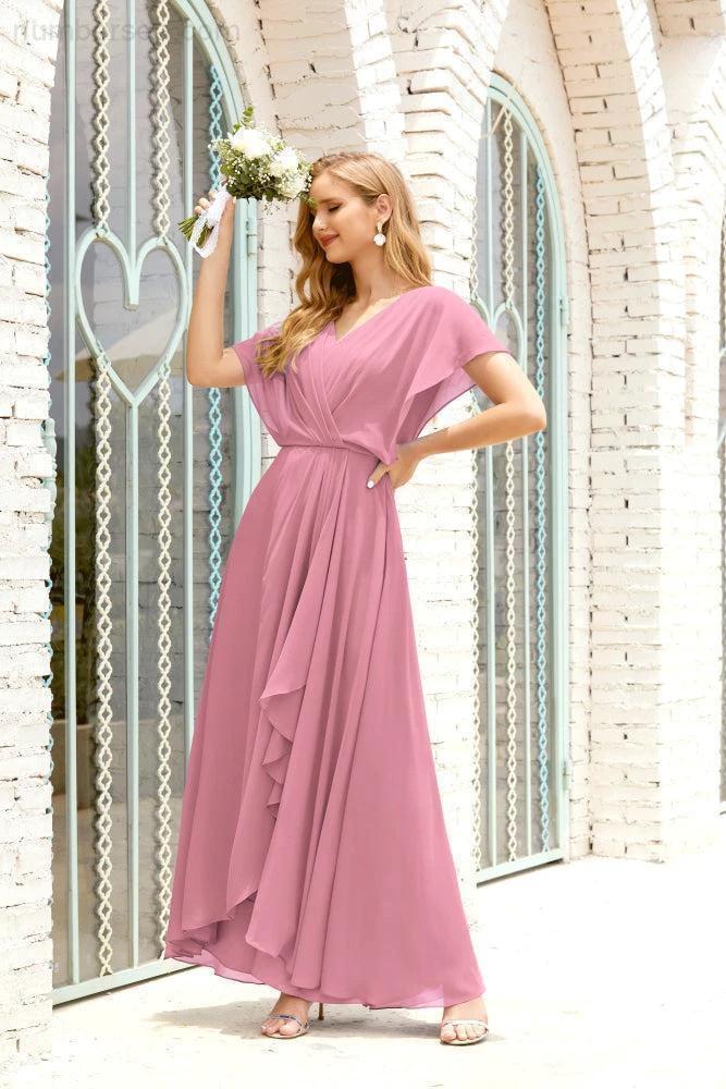 Numbersea Mother of The Bride Dresses Plus Size V-Neck Floor Length Formal Prom Dress for Wedding Guest 28020 by numbersea