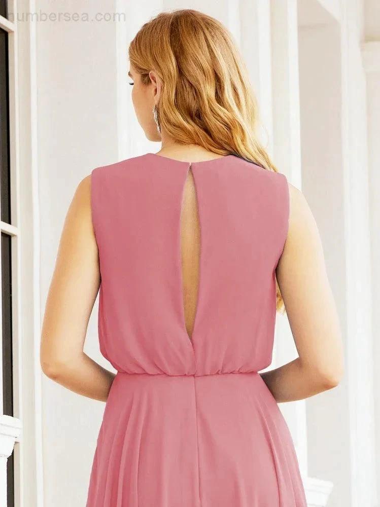 Numbersea Sleeveless Long Bridesmaid Dress A line Formal Evening Prom Gown 28025 by numbersea
