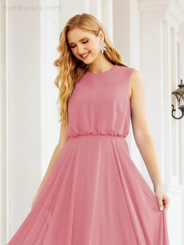 Numbersea Sleeveless Long Bridesmaid Dress A line Formal Evening Prom Gown 28025 by numbersea