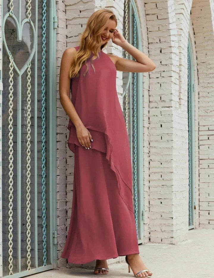 Chiffon Long Plus Size Mother of Bride Dresses Formal Bridesmaid Prom Gown SY28019 by numbersea
