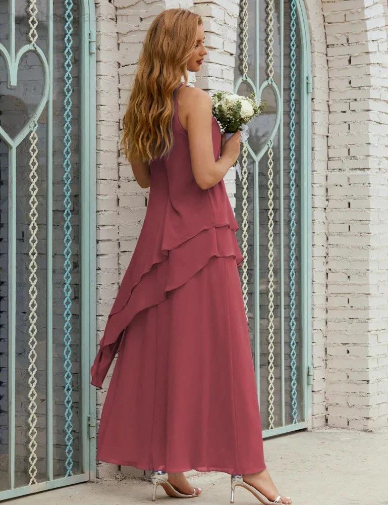 Chiffon Long Plus Size Mother of Bride Dresses Formal Bridesmaid Prom Gown SY28019 by numbersea
