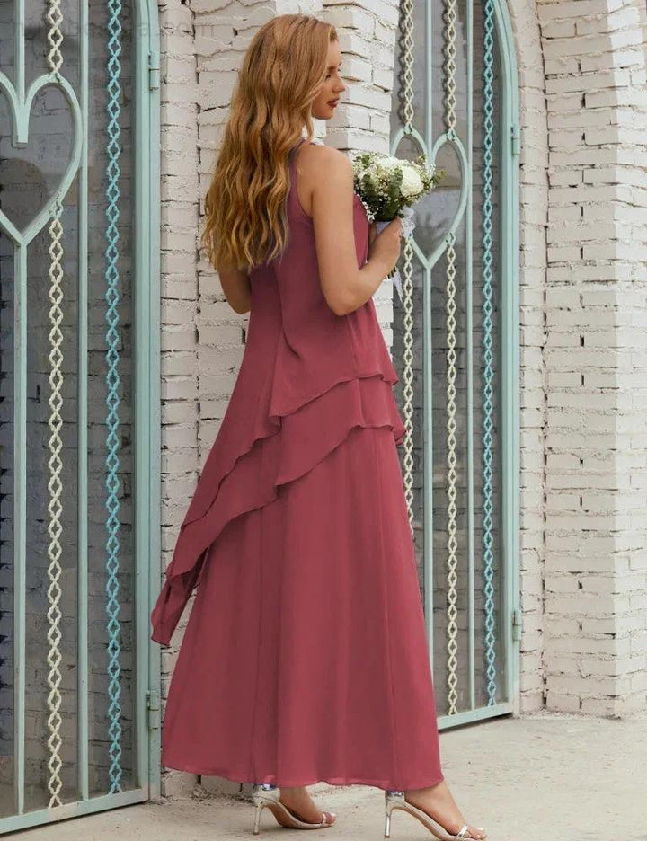 Chiffon Long Plus Size Mother of Bride Dresses Formal Bridesmaid Prom Gown SY28019 by numbersea