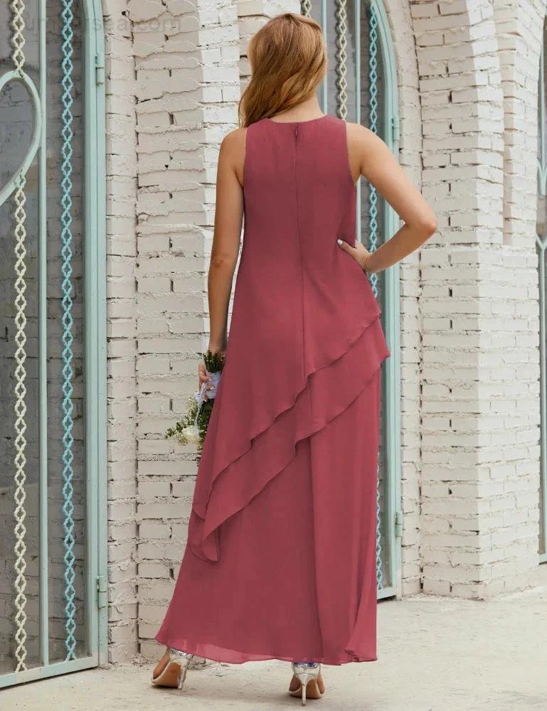Chiffon Long Plus Size Mother of Bride Dresses Formal Bridesmaid Prom Gown SY28019 by numbersea