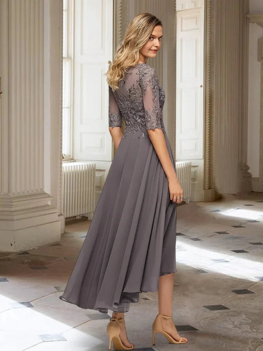 A-Line/Princess Half Sleeves Mother of the Bride Dresses with Applique by Dreamylily