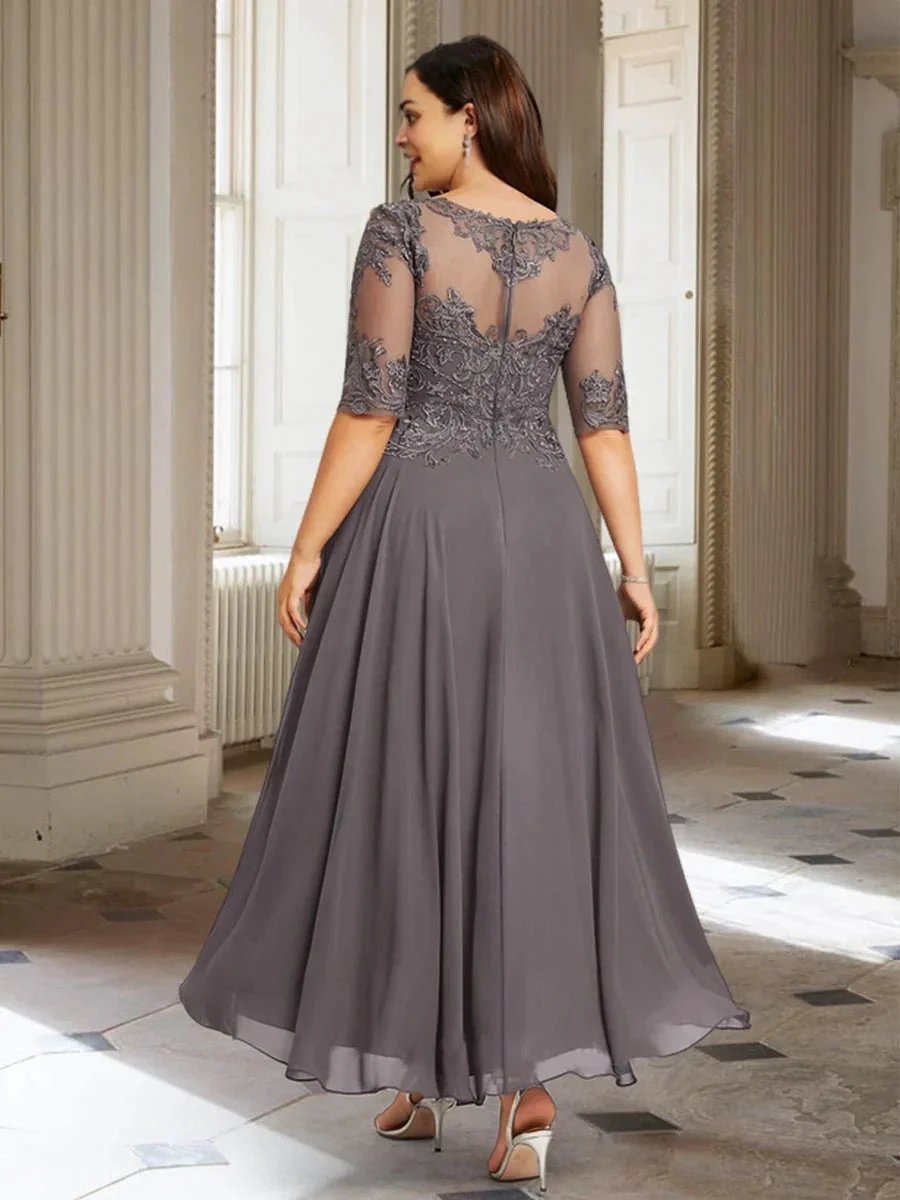 A-Line/Princess Half Sleeves Mother of the Bride Dresses with Applique by Dreamylily