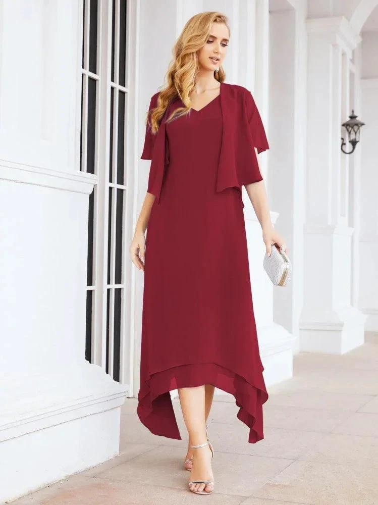 Sunnderly Two-Piece A-line Mother of The Bride Dress Formal Party Gown Dress SY28073 by numbersea