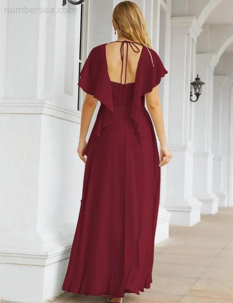 Numbersea Bridesmaid Dresses Backless Formal Prom Gowns for Evening Party Mother of The Bride Dress 28040 by numbersea