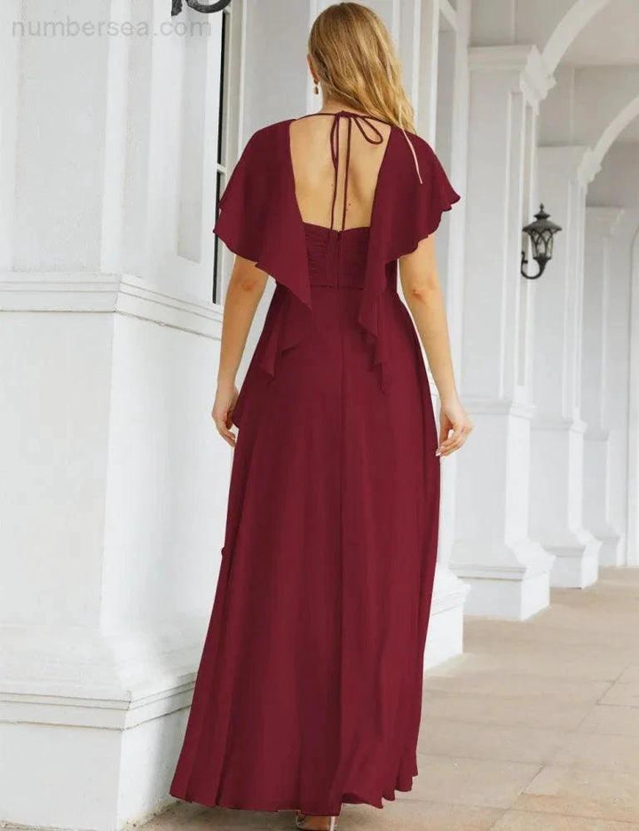 Numbersea Bridesmaid Dresses Backless Formal Prom Gowns for Evening Party Mother of The Bride Dress 28040 by numbersea