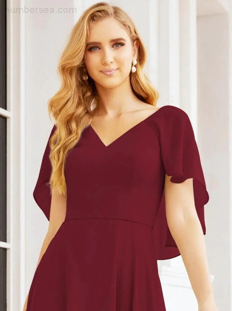 Numbersea Bridesmaid Dresses for Wedding Formal Evening Party Prom Gown with Cape 28050 by numbersea