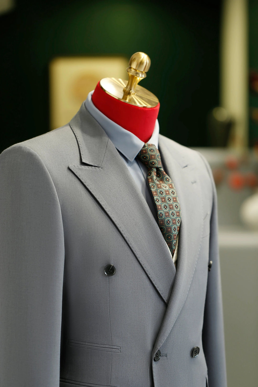 Double-Breasted Light Grey Wool Suit | Tailored Formal Groom &amp; Business Suit by 男装