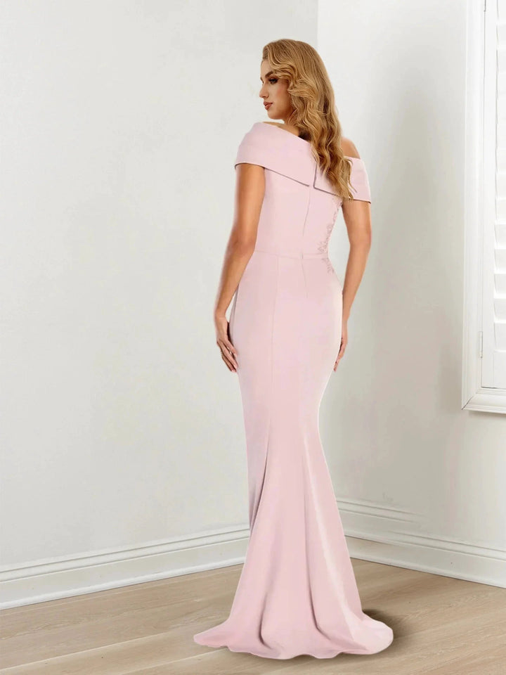 Trumpet/Mermaid One-Shoulder Long Sleeves Mother of the Bride Dresses With Lace by Dreamylily