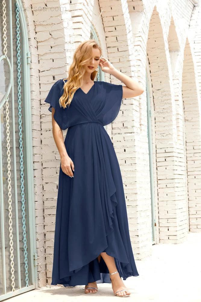 Numbersea Mother of The Bride Dresses Plus Size V-Neck Floor Length Formal Prom Dress for Wedding Guest 28020 by numbersea
