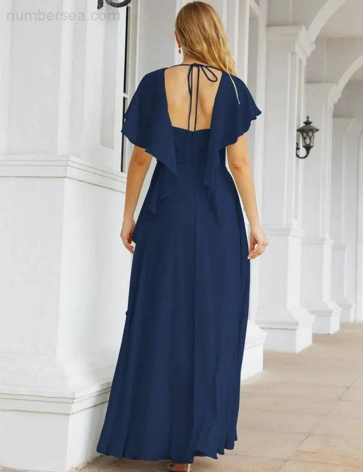 Numbersea Bridesmaid Dresses Backless Formal Prom Gowns for Evening Party Mother of The Bride Dress 28040 by numbersea