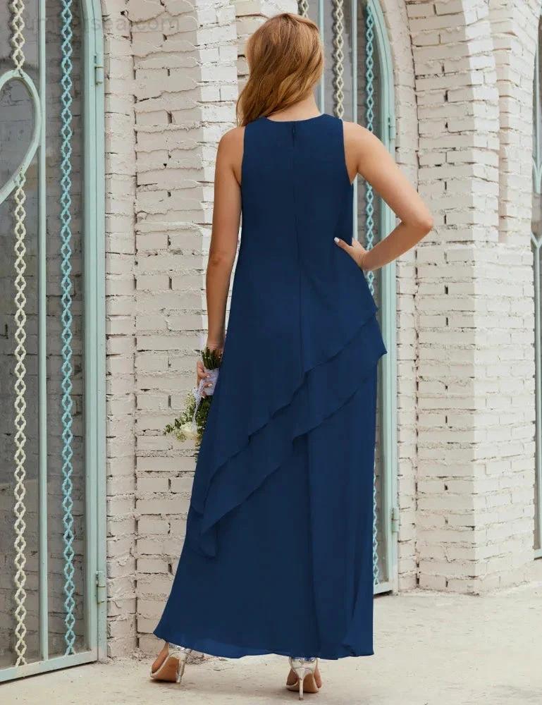 Chiffon Long Plus Size Mother of Bride Dresses Formal Bridesmaid Prom Gown SY28019 by numbersea