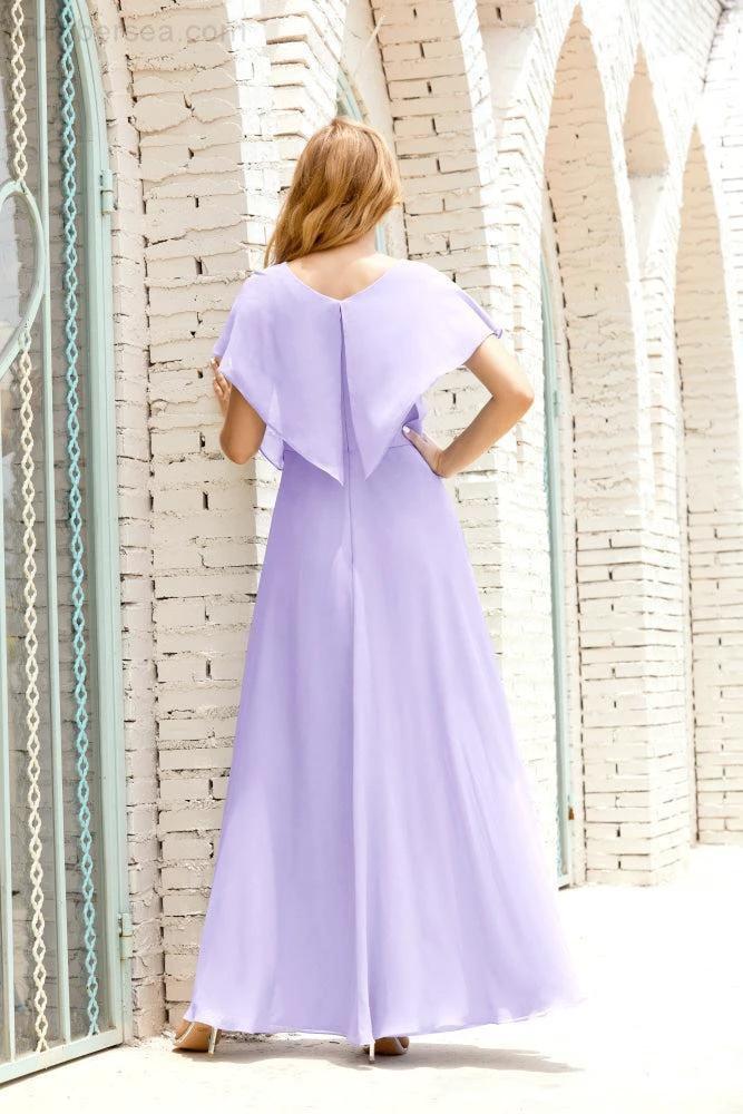 Numbersea Mother of The Bride Dresses Plus Size V-Neck Floor Length Formal Prom Dress for Wedding Guest 28020 by numbersea