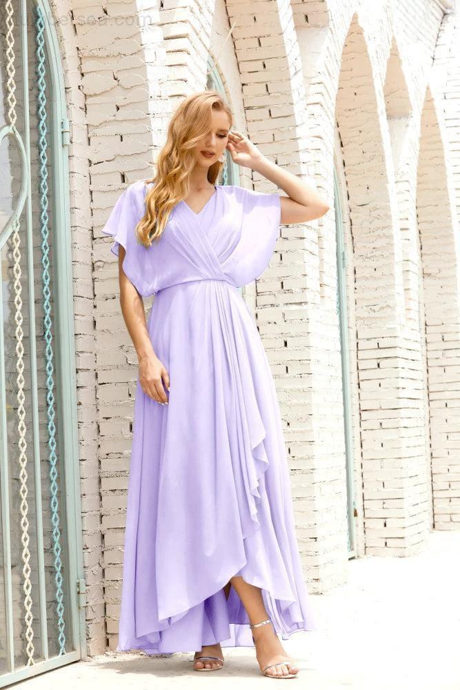 Numbersea Mother of The Bride Dresses Plus Size V-Neck Floor Length Formal Prom Dress for Wedding Guest 28020 by numbersea