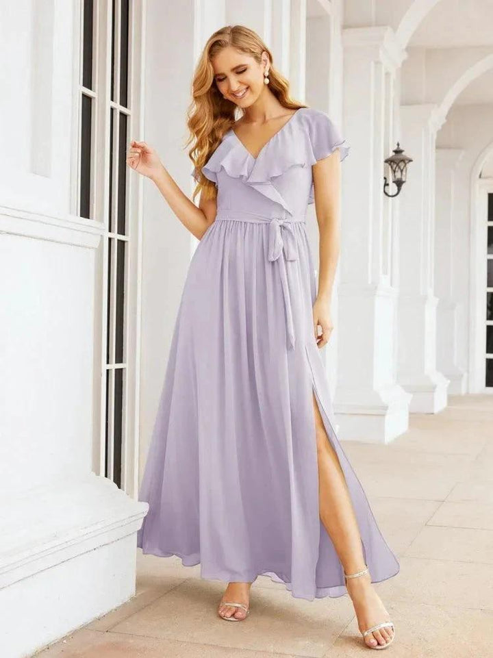 Bridesmaid Dresses with Flutter Sleeves Formal Evening Party Prom Gowns 28044 by numbersea