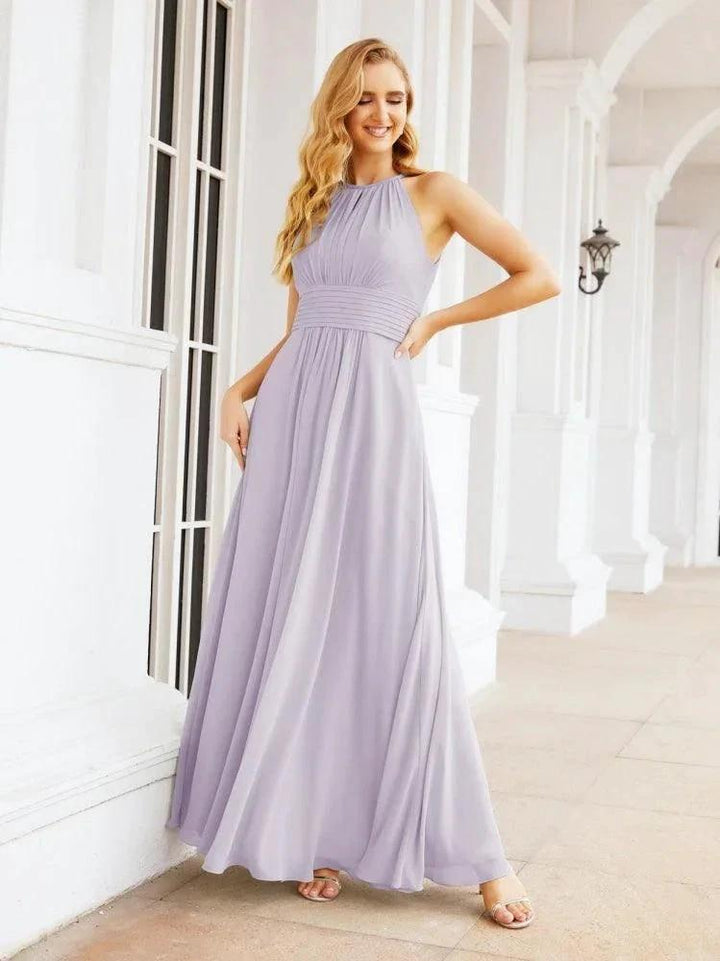 Numbersea Keyhole Bridesmaid Dresses Sleeveless Formal Evening Party Prom Gowns 28043 by numbersea