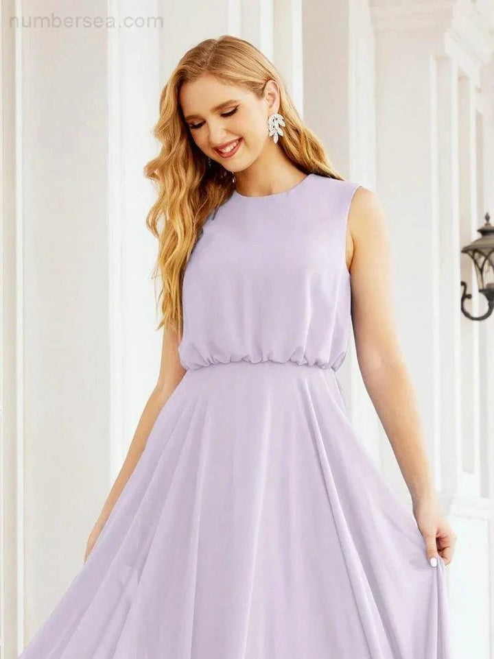Numbersea Sleeveless Long Bridesmaid Dress A line Formal Evening Prom Gown 28025 by numbersea