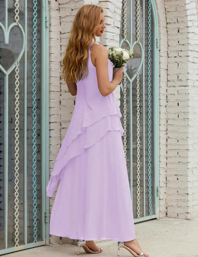 Chiffon Long Plus Size Mother of Bride Dresses Formal Bridesmaid Prom Gown SY28019 by numbersea