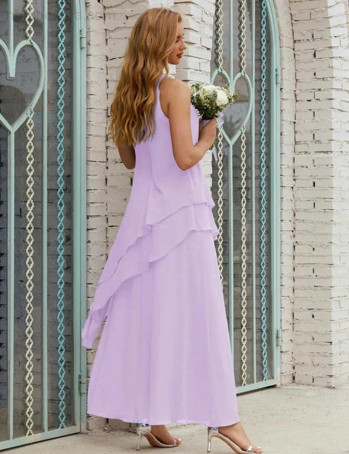 Chiffon Long Plus Size Mother of Bride Dresses Formal Bridesmaid Prom Gown SY28019 by numbersea