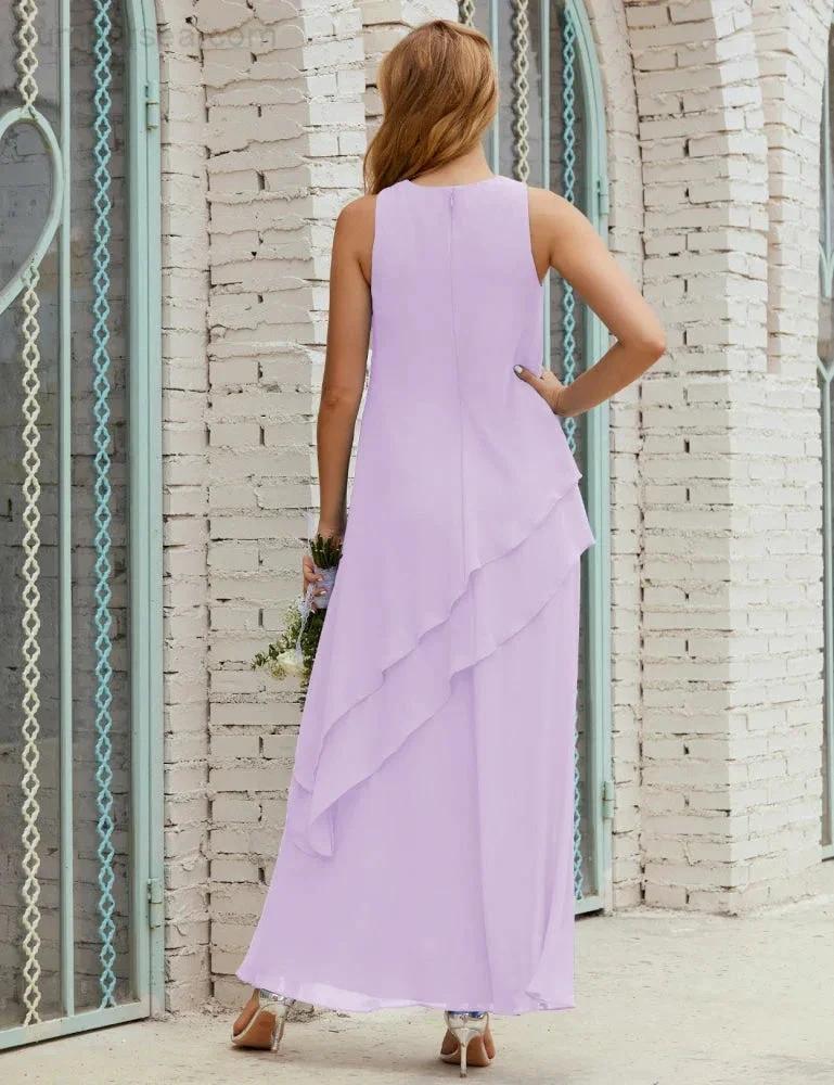 Chiffon Long Plus Size Mother of Bride Dresses Formal Bridesmaid Prom Gown SY28019 by numbersea