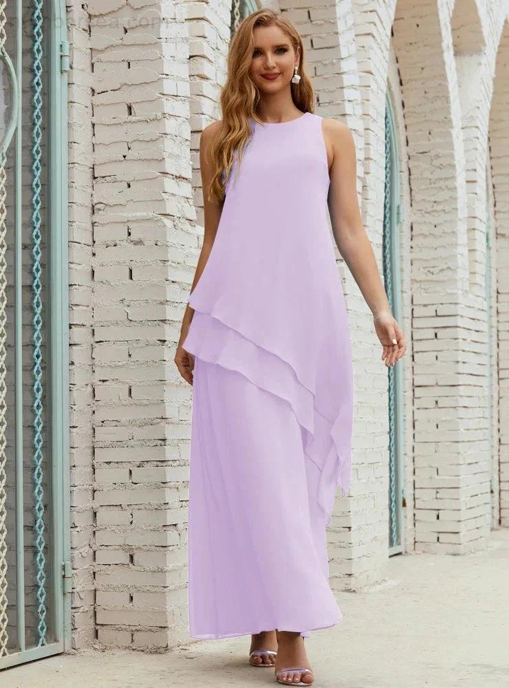 Chiffon Long Plus Size Mother of Bride Dresses Formal Bridesmaid Prom Gown SY28019 by numbersea