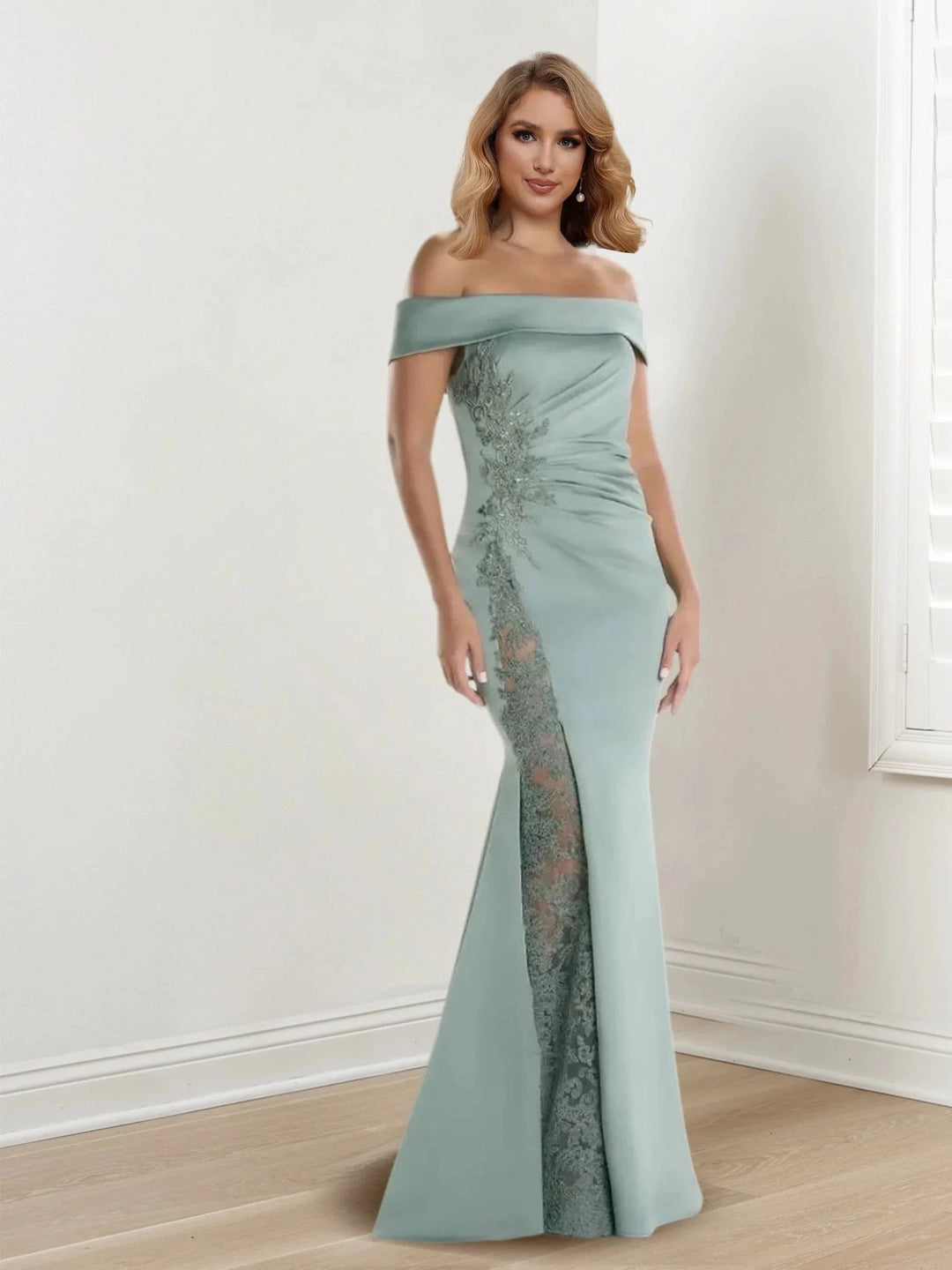 Sheath/Column Off-the-Shoulder Sleeveless Mother of the Bride Dresses by Dreamylily