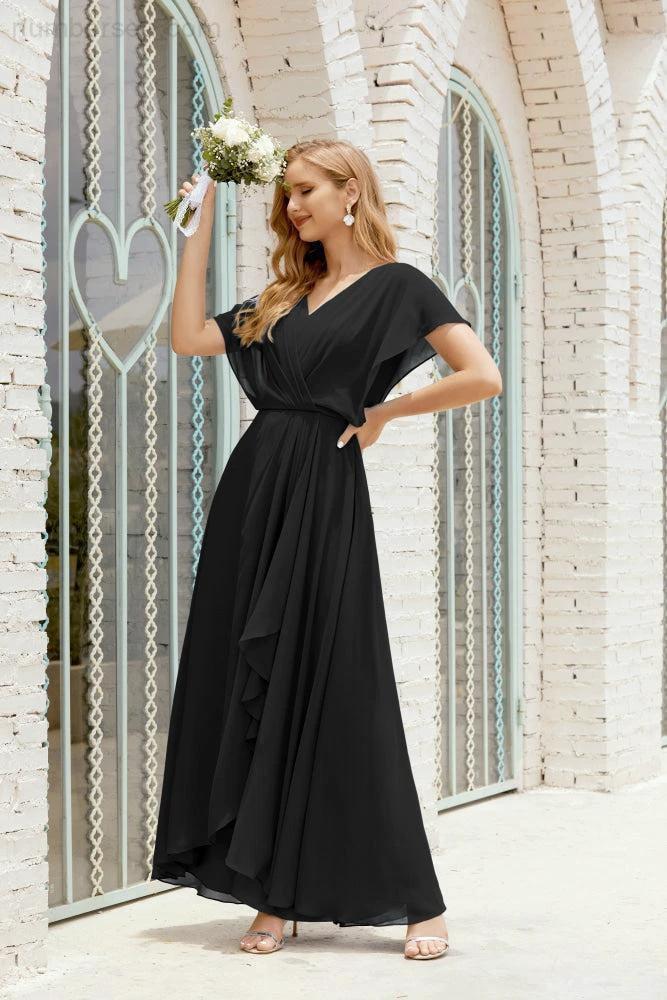 Numbersea Mother of The Bride Dresses Plus Size V-Neck Floor Length Formal Prom Dress for Wedding Guest 28020 by numbersea