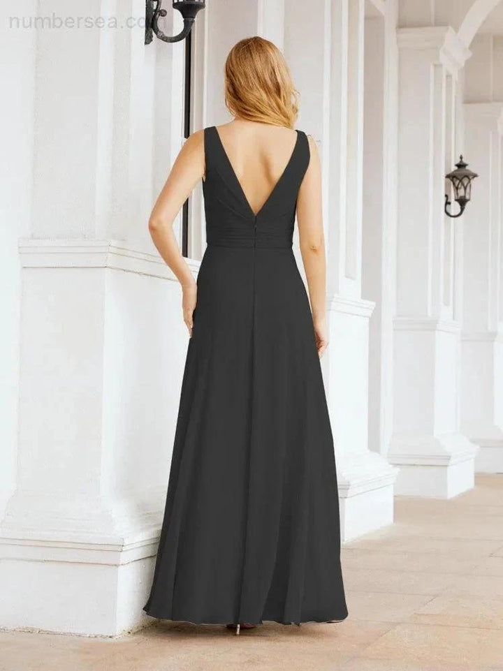 Numbersea Bridesmaid Dresses for Wedding Ruffles Long Formal Prom Gowns 28039 by numbersea