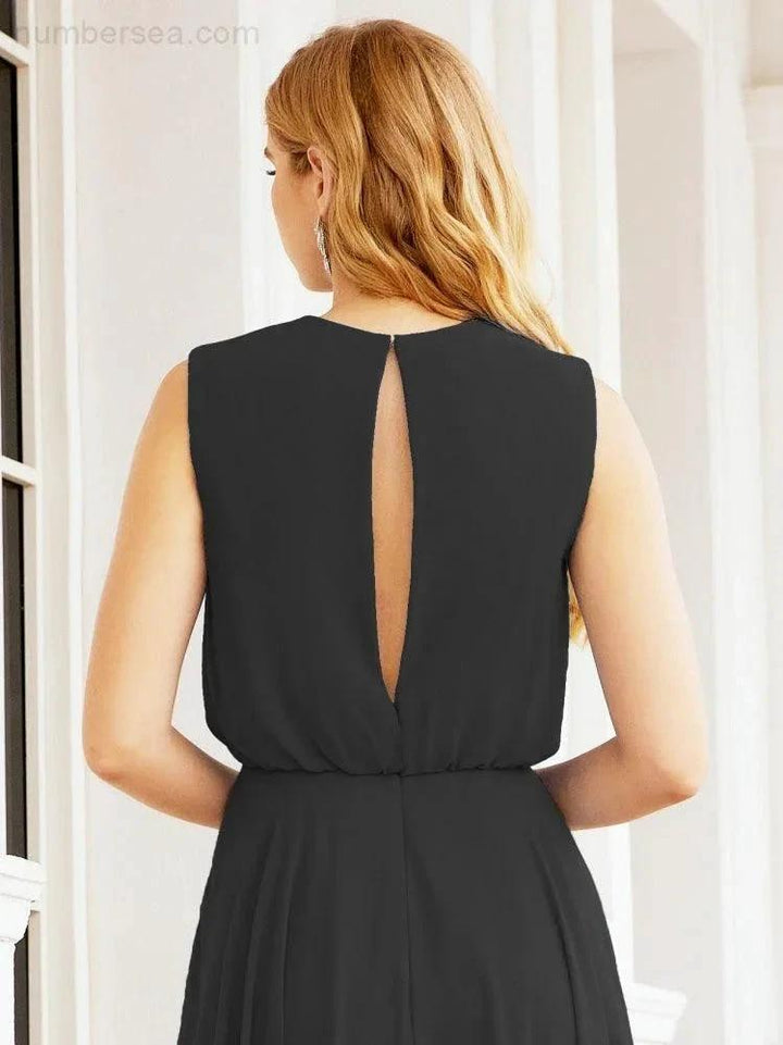 Numbersea Sleeveless Long Bridesmaid Dress A line Formal Evening Prom Gown 28025 by numbersea