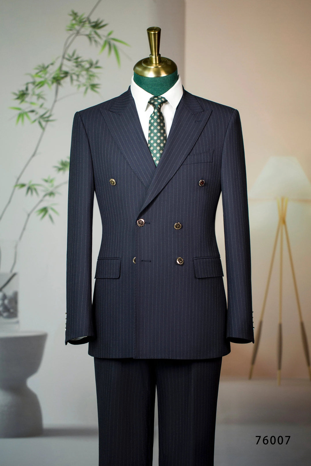 Double-Breasted Pinstripe Wool Suit | Tailored Formal Groom &amp; Business Suit by 男装