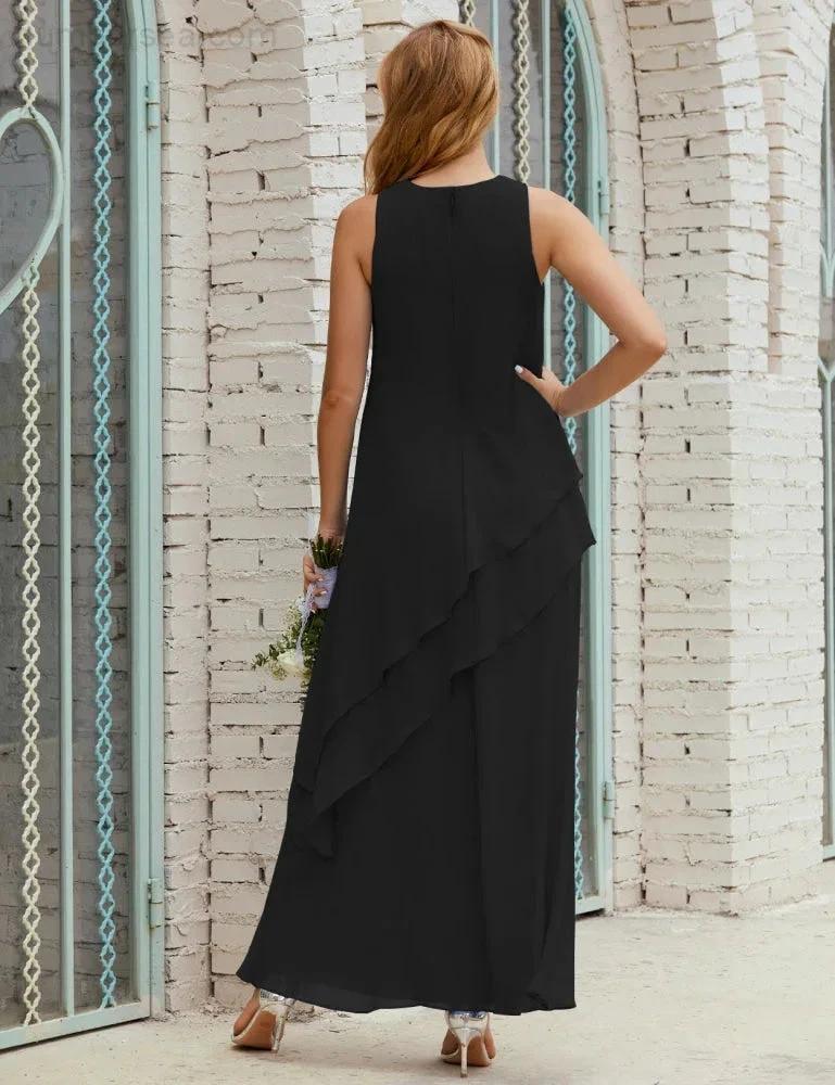 Chiffon Long Plus Size Mother of Bride Dresses Formal Bridesmaid Prom Gown SY28019 by numbersea