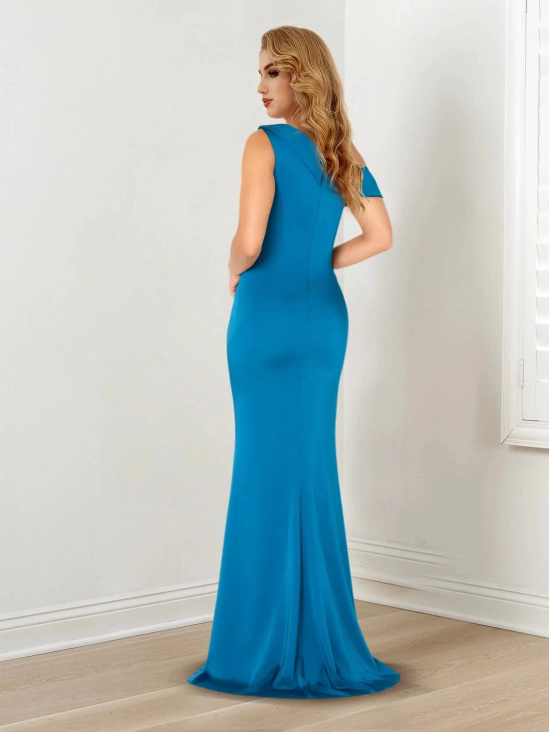 Trumpet/Mermaid One-Shoulder Sleeveless Mother of the Bride Dresses With Shawl by Dreamylily