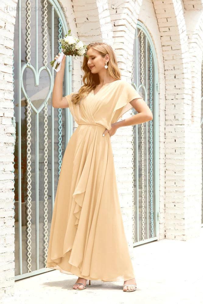 Numbersea Mother of The Bride Dresses Plus Size V-Neck Floor Length Formal Prom Dress for Wedding Guest 28020 by numbersea