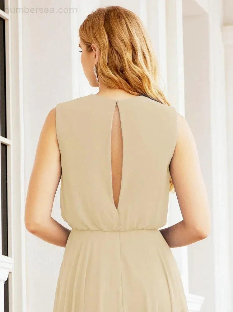 Numbersea Sleeveless Long Bridesmaid Dress A line Formal Evening Prom Gown 28025 by numbersea