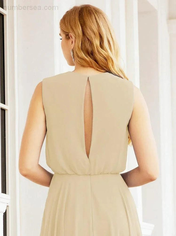 Numbersea Sleeveless Long Bridesmaid Dress A line Formal Evening Prom Gown 28025 by numbersea